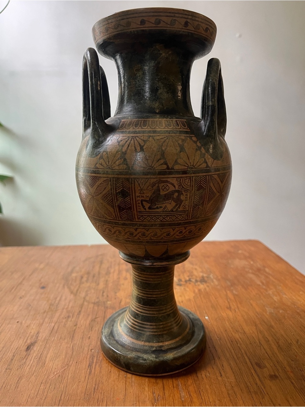 Gorgeous Greek Vessel Decorative Vase Hand Painted Ceramic Pottery